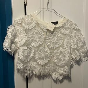 Boutique lace crop top or wear over dress, tank